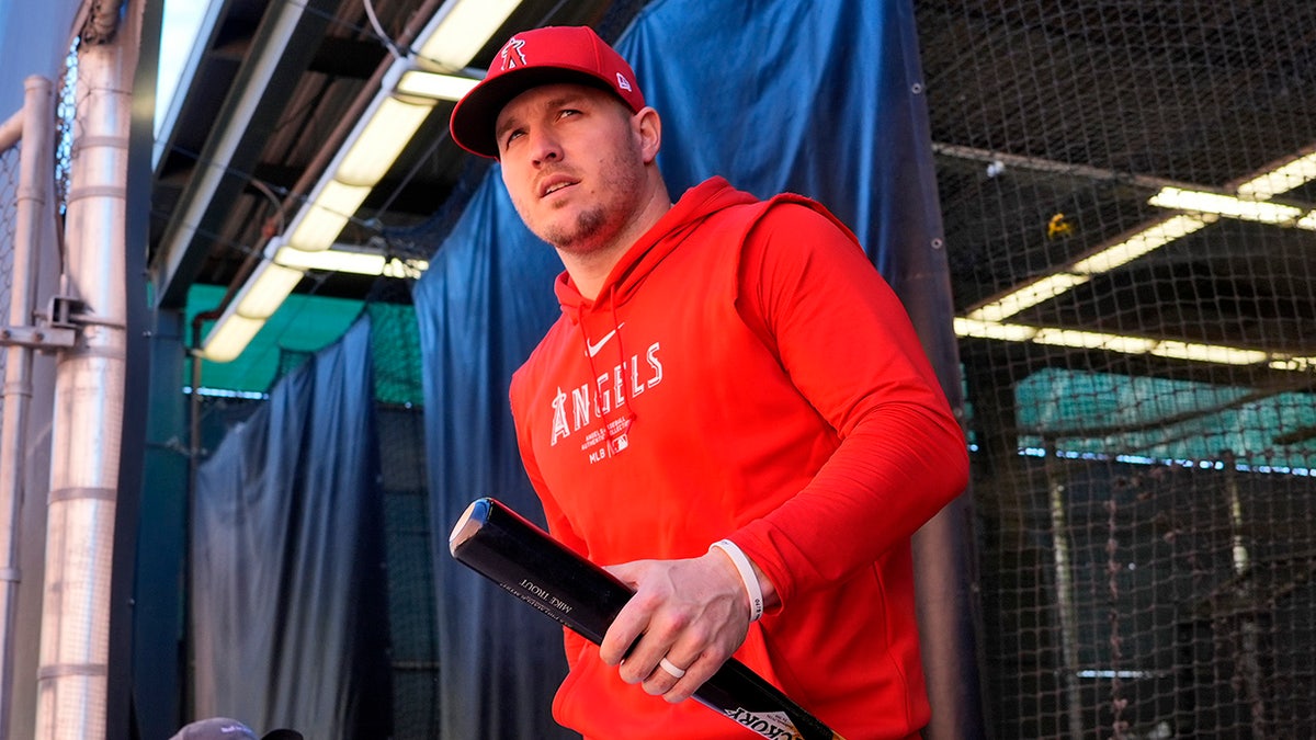 Mike Trout works out