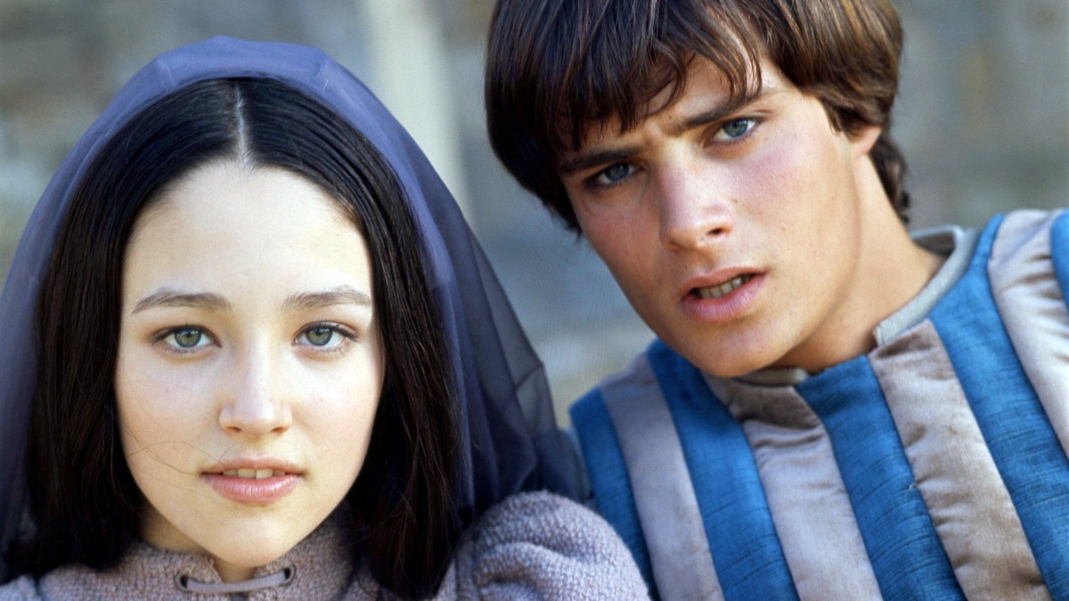 Olivia Hussey and Leonard Whiting in costume for Romeo and Juliet