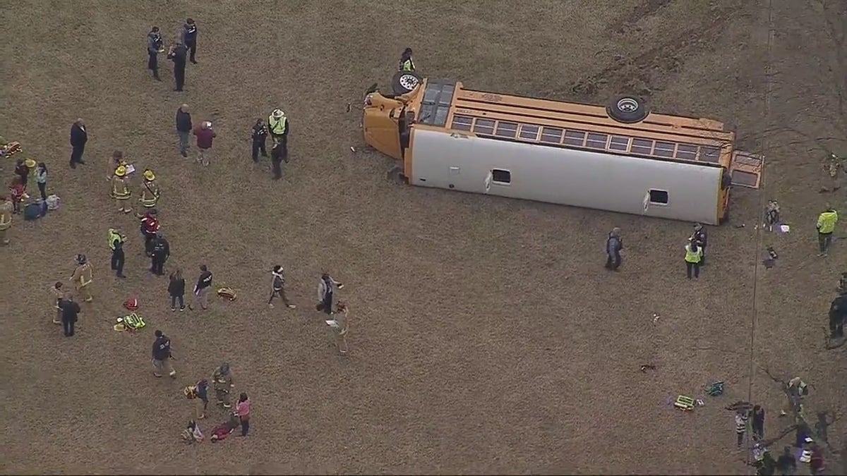 Overturned Maryland bus