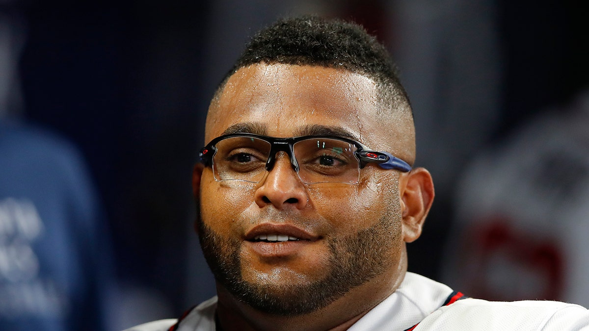 Pablo Sandoval looks in dugout