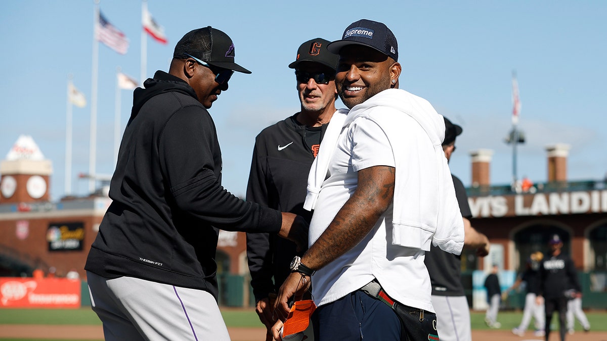 Pablo Sandoval smiles on field