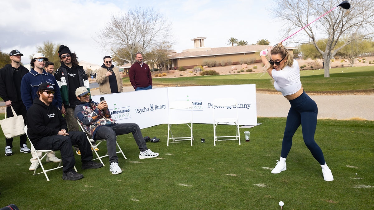 Las Vegas should host Super Bowl 'every year' after successful week, marketing executive says 3 Paige Spiranac swings club