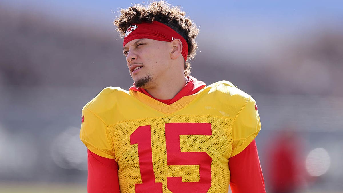 Patrick Mahomes during practice