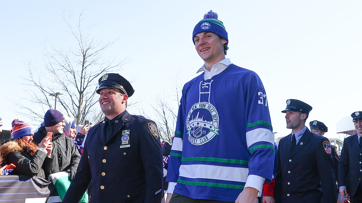 Matt Rempe walks into MetLife Stadium