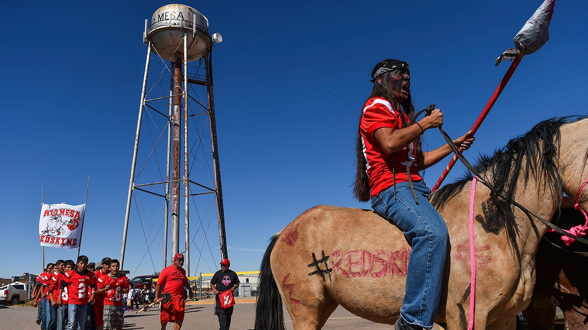 Red Mesa football player Kai Lameman