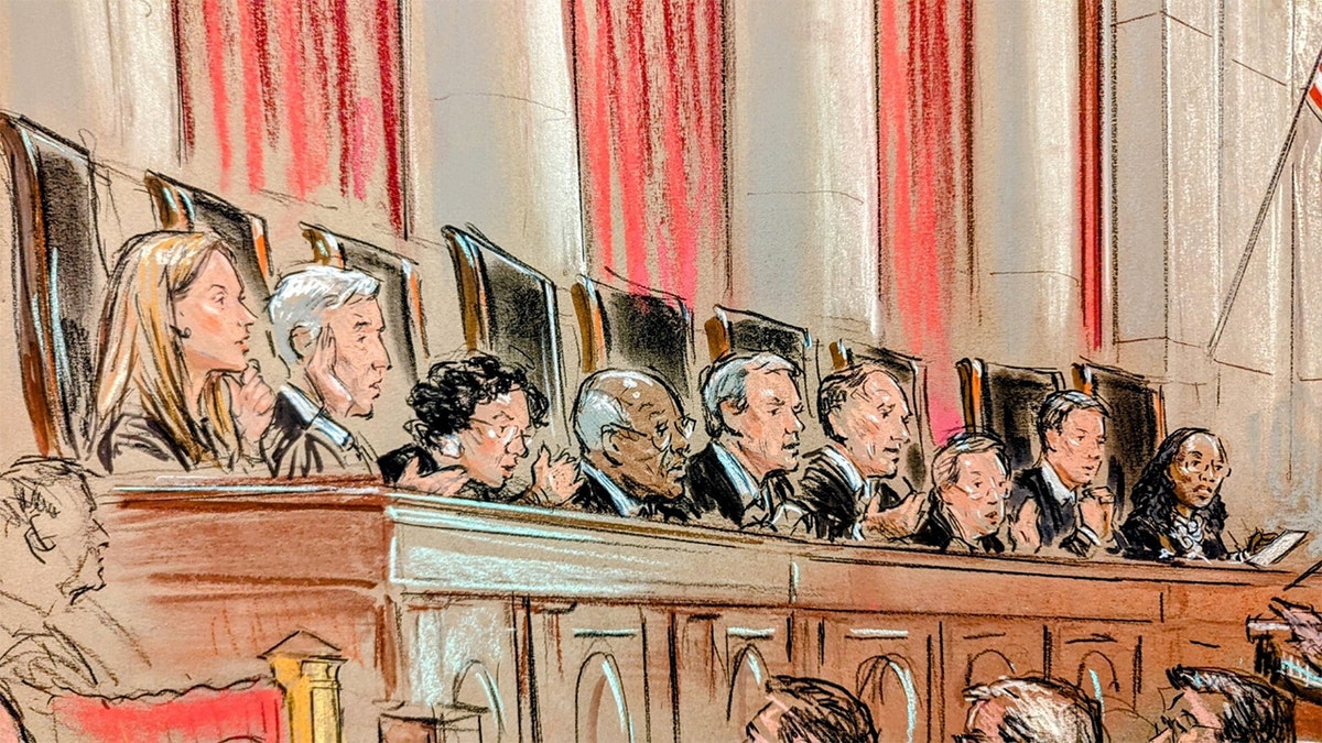 Supreme Court sketch trump case 