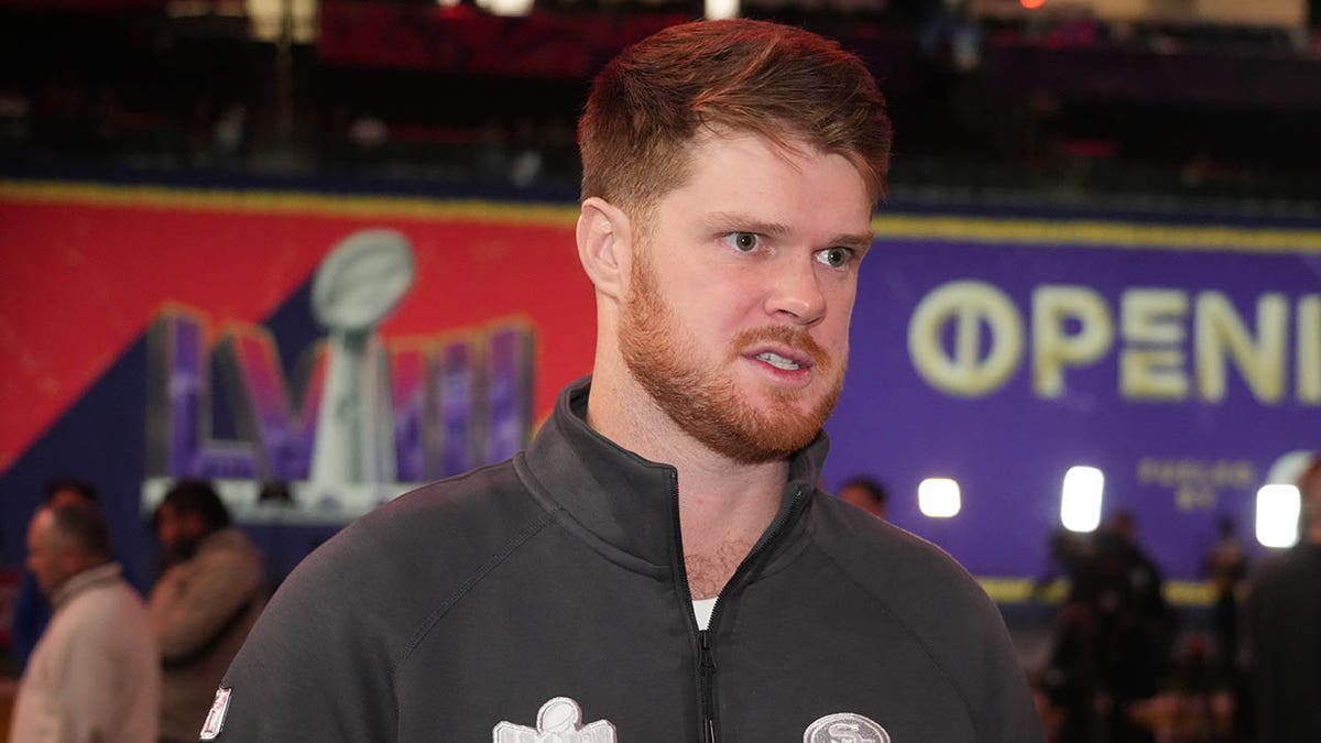 49ers' QB Sam Darnold at Super Bowl pre-game event