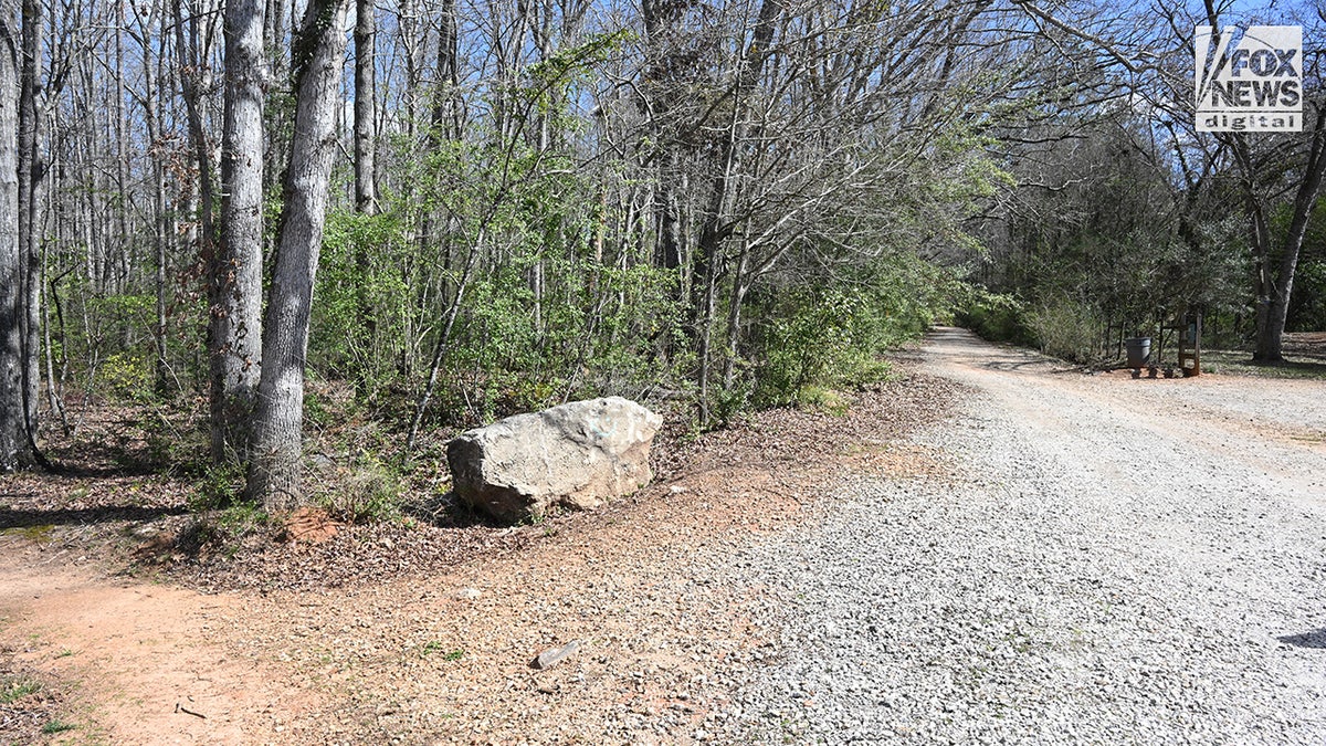 The spot where Laken Riley’s body was found near Lake Herrick on the University of Georgia’s campus