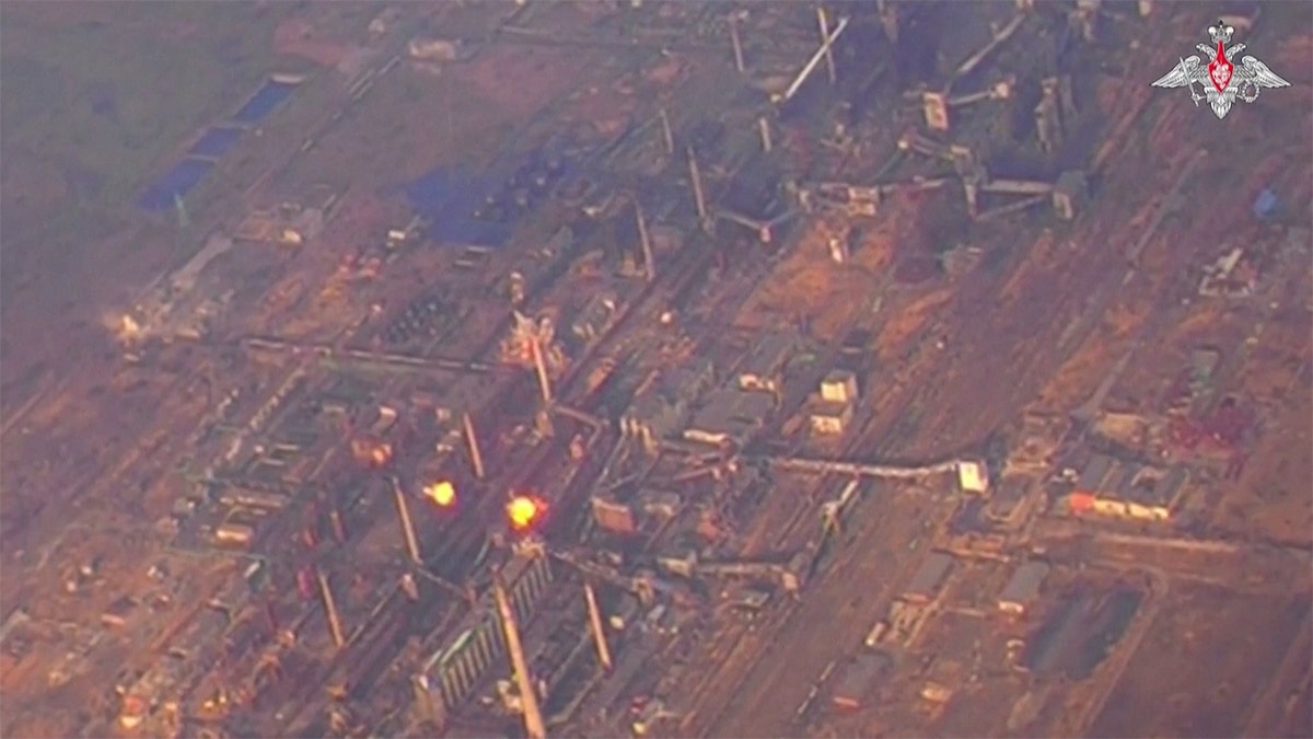 Aerial footage shows blasts on Ukrainian coke plant