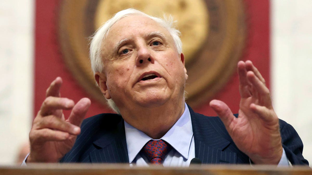 West Virginia Gov. Jim Justice is pictured here giving the State of the State address in Charleston, West Virginia, on Jan. 10, 2024. 