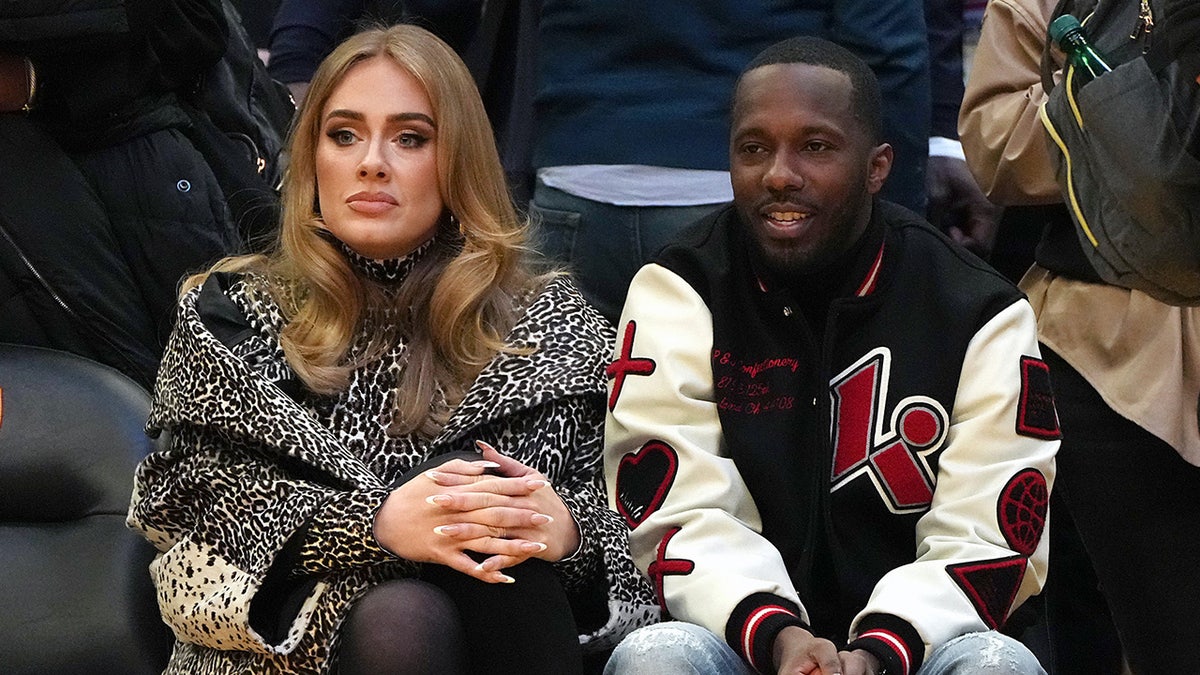 A photo of Adele and Rich Paul at NBA game