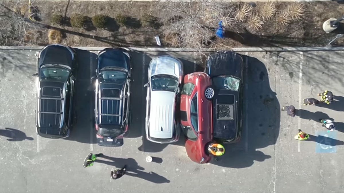 Audi crash from above