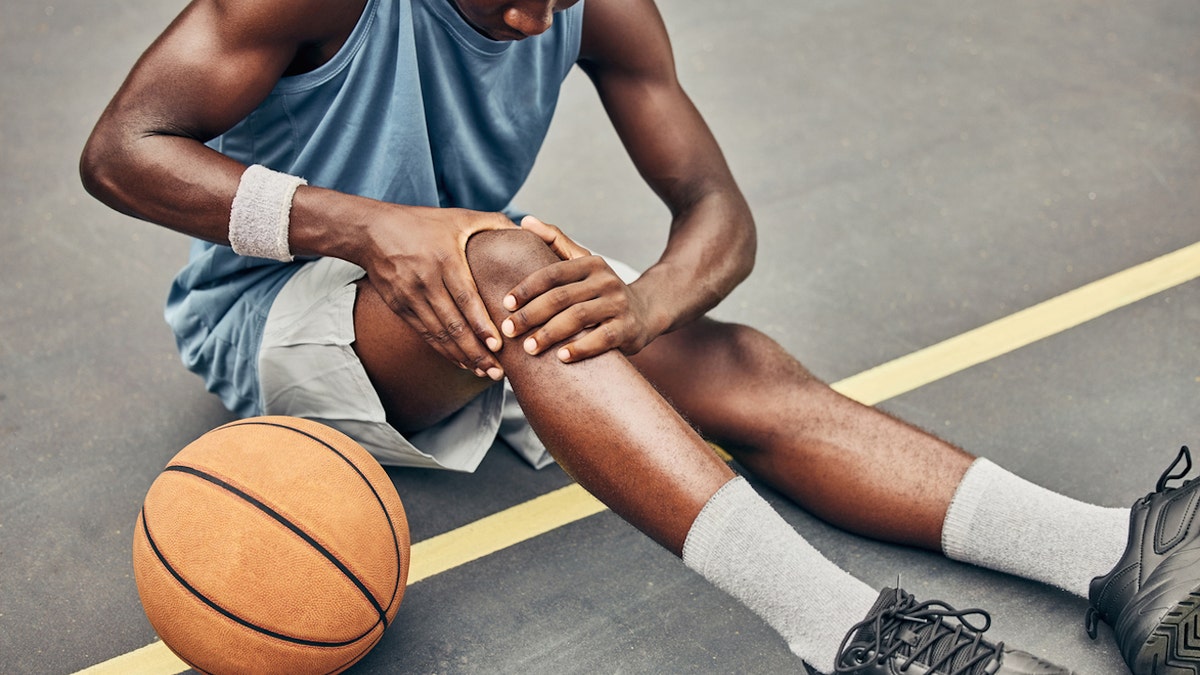 Injured basketball player