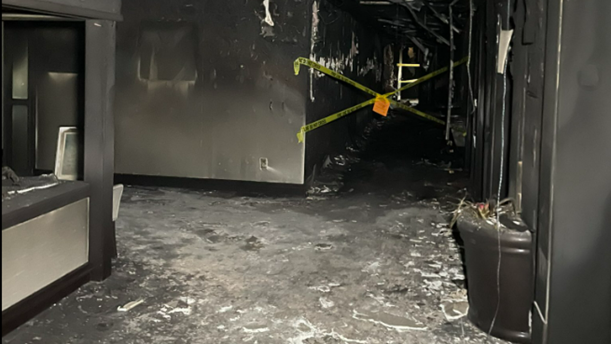 burned hallway