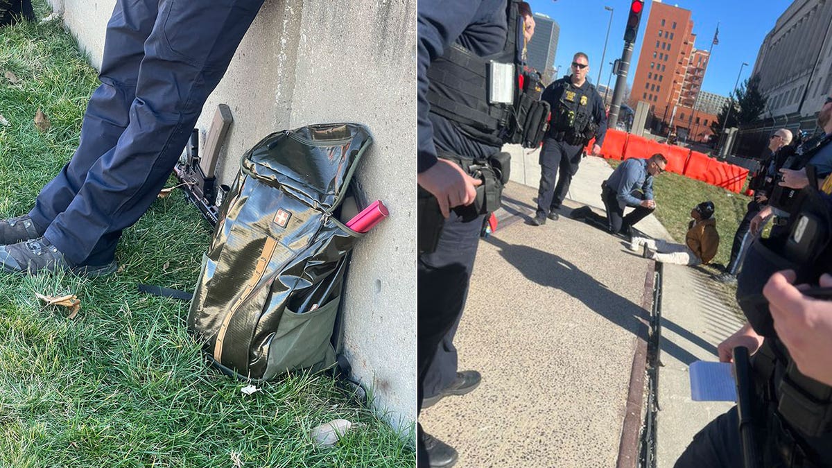 Chiefs parade shooter sat on the sidewalk in police custody and his backpack