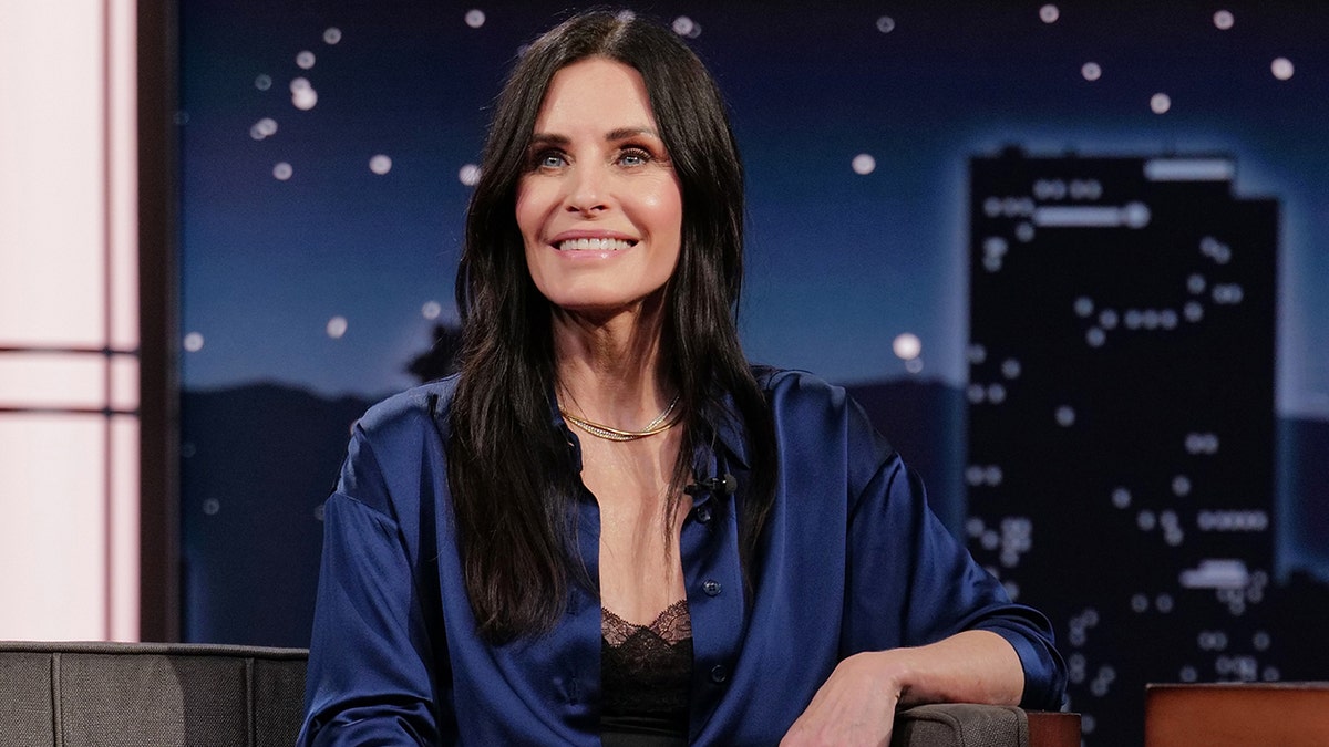 Courteney Cox as a guest on "The Tonight Show"