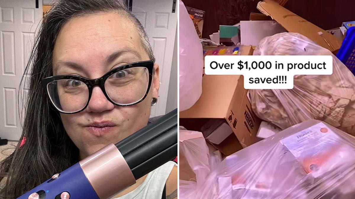 Woman and dumpster finds