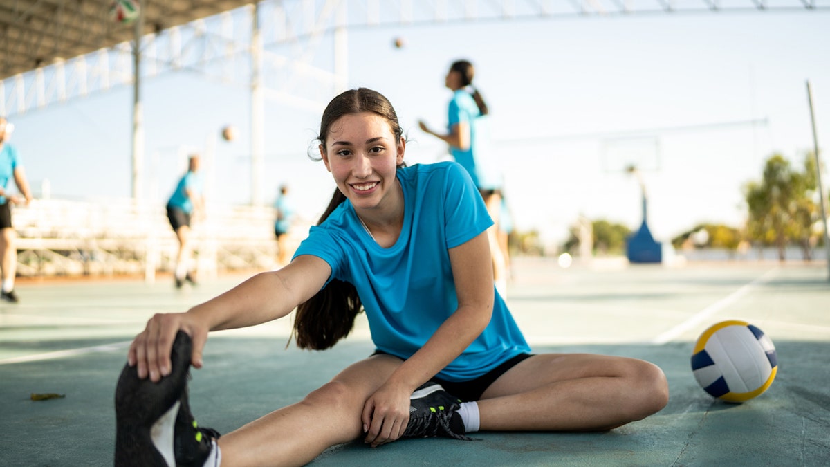 Girl stretching