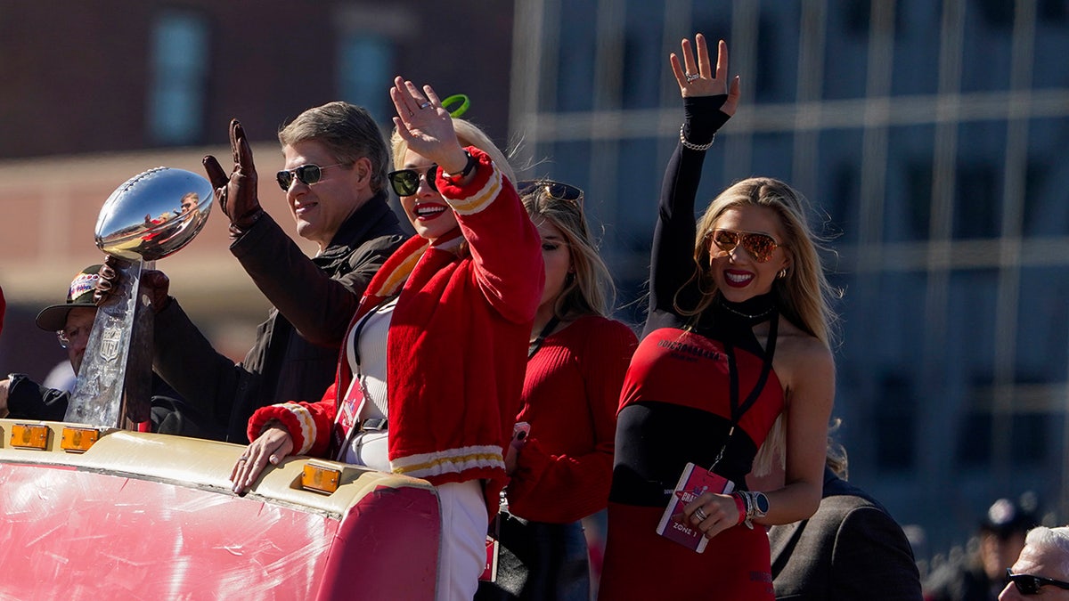 Gracie Hunt on the Chiefs parade bus