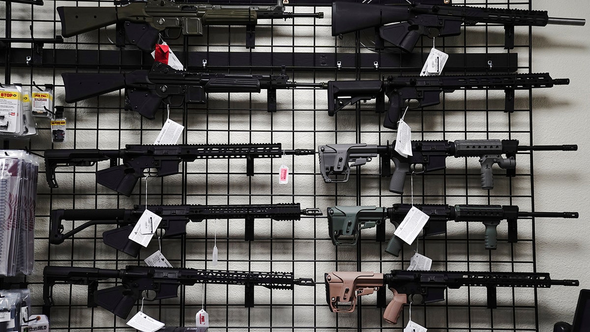 Rifles on display