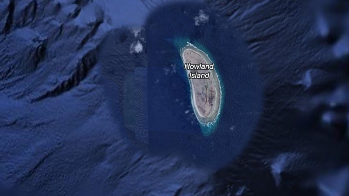 Imagen de Google Earth de la Isla Howland