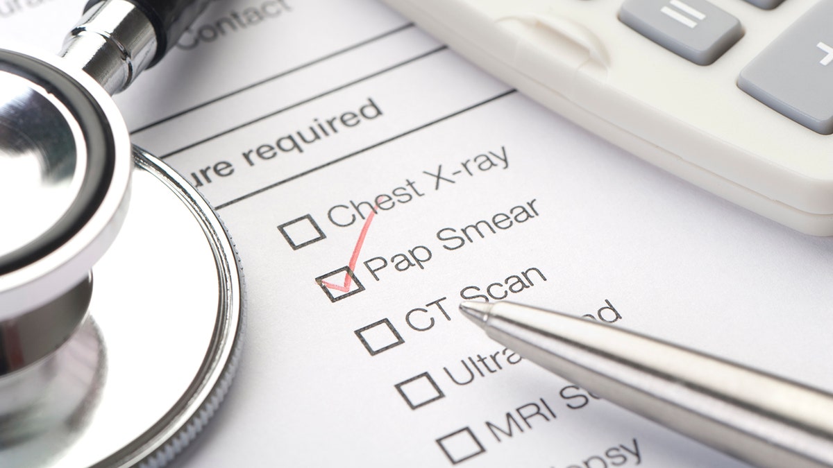 pap smear checked off on medical record