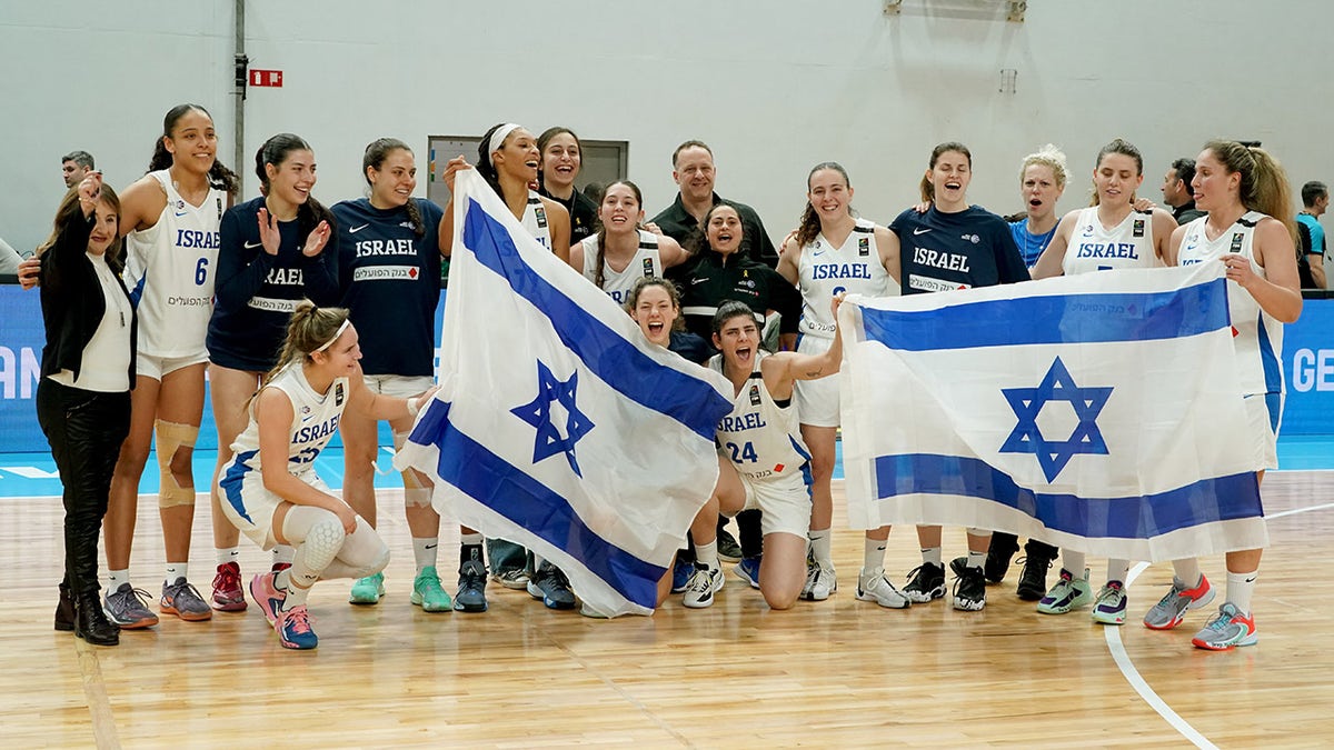 The Israeli team celebrates