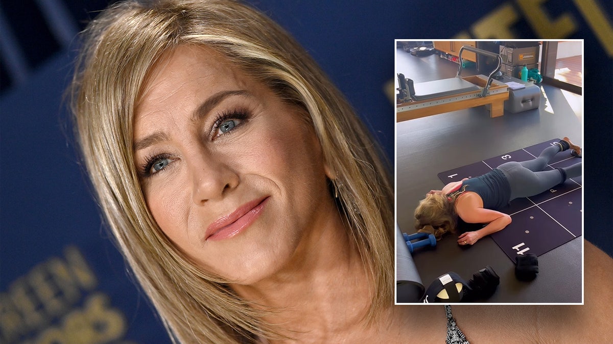 Jennifer Aniston jokingly collapsed during workout