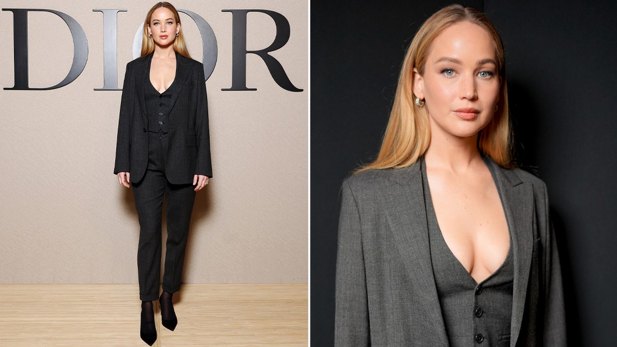 Jennifer Lawrence at the Dior fashion show in Paris