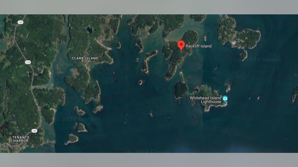 Google Maps showing the area where a man nearly drowned off the coast of Maine