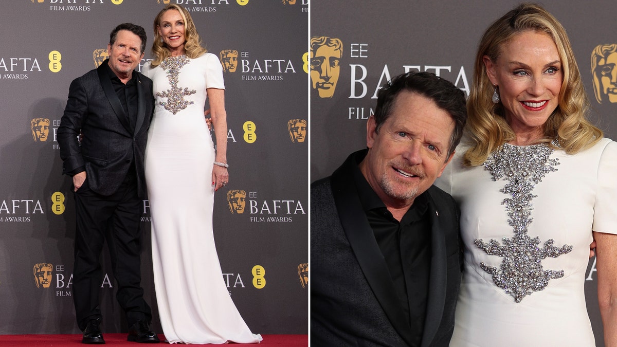Michael J Fox and Tracy Pollan at the BAFTAs