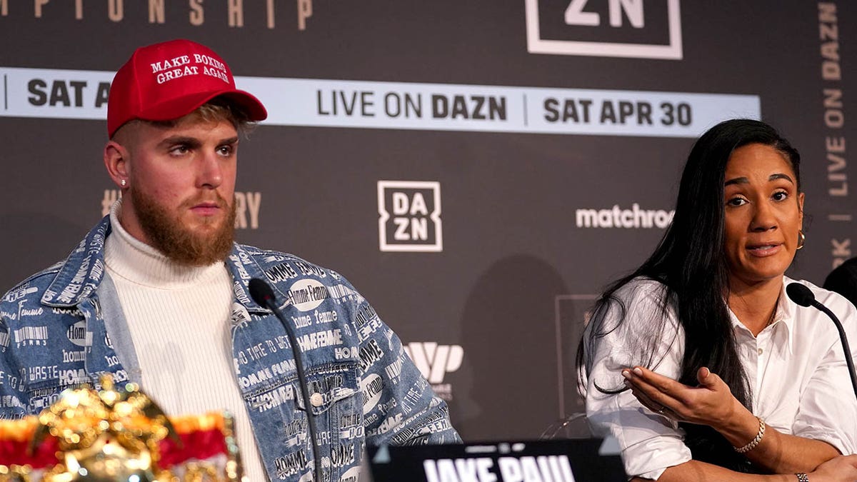 Jake Paul and Amanda Serrano at press conference