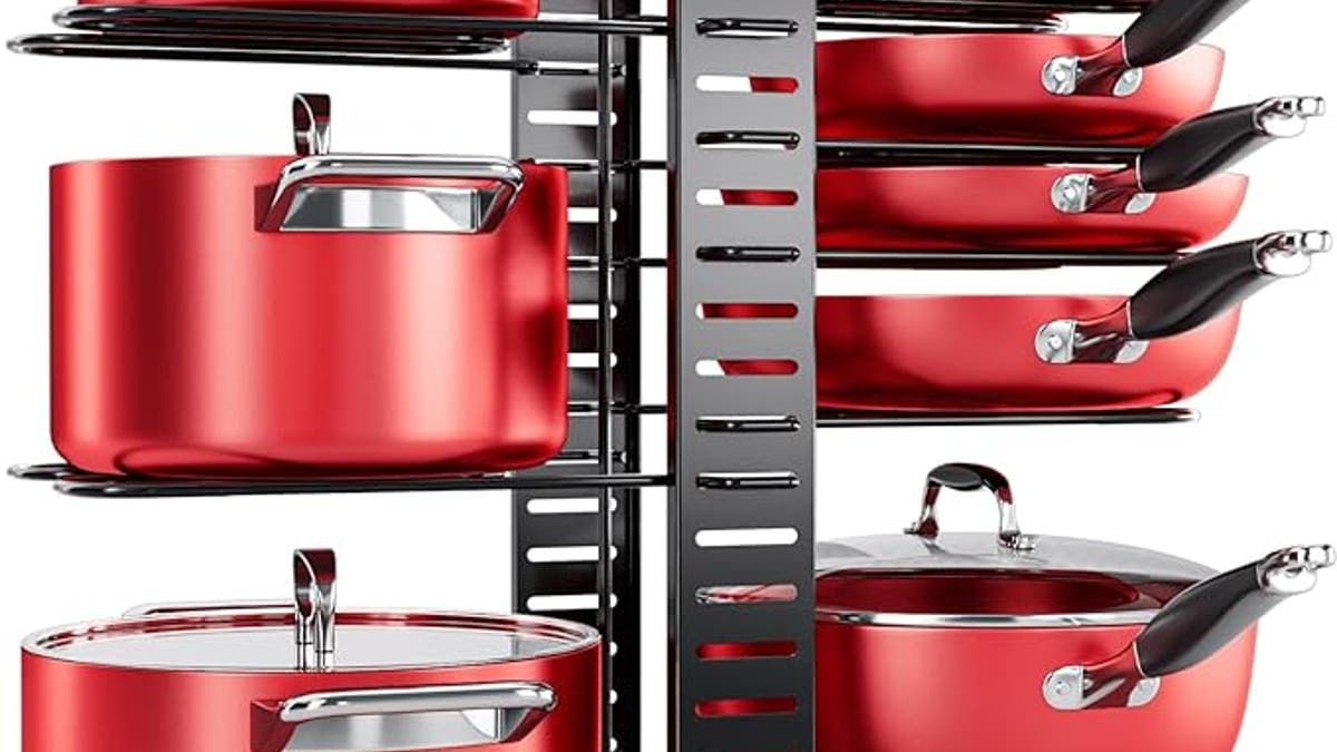 Get a handle on your pots and pans with this organizer rack.