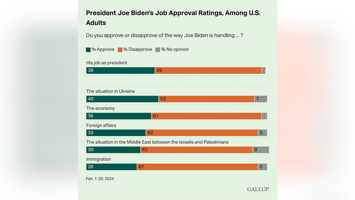 President Joe Biden's Approval Ratings, Among U.S. Adults