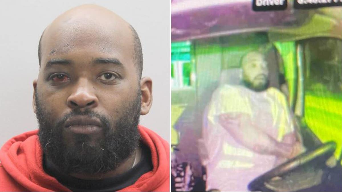 A split of Rickey Lowe's mugshot and surveillance video of him allegedly stealing an ambulance