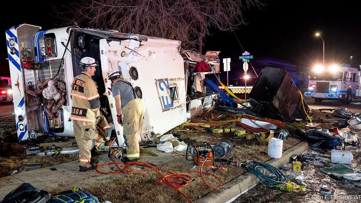 FWFD fire engine on its side