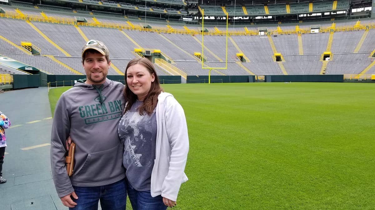 Emerson and Gina Weingart at Lambeau Field home of the Green Bay Packers