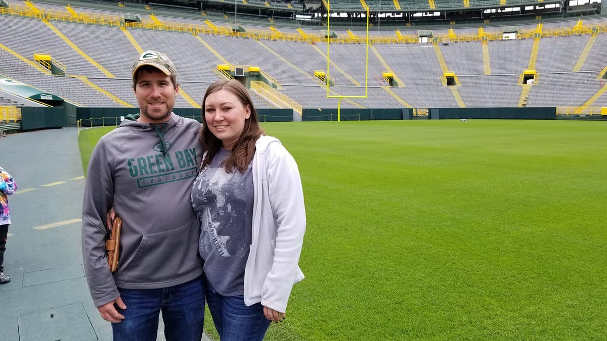 Emerson and Gina Weingart at Lambeau Field home of the Green Bay Packers