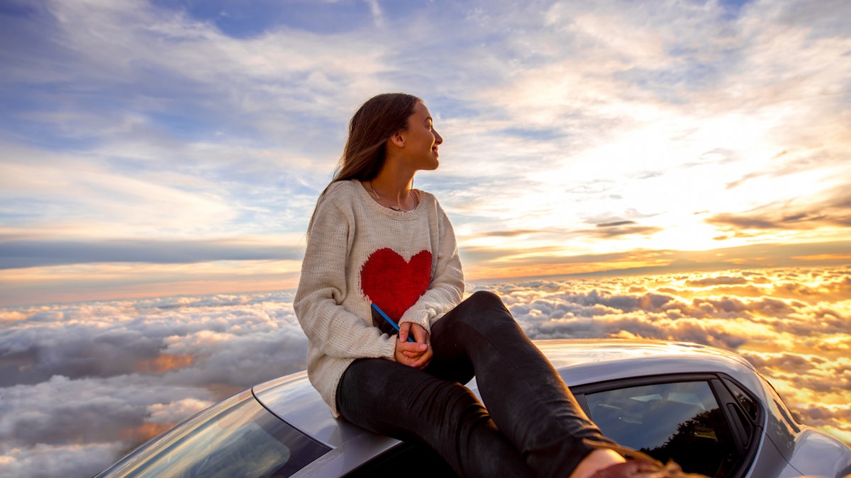 Woman heart sweater