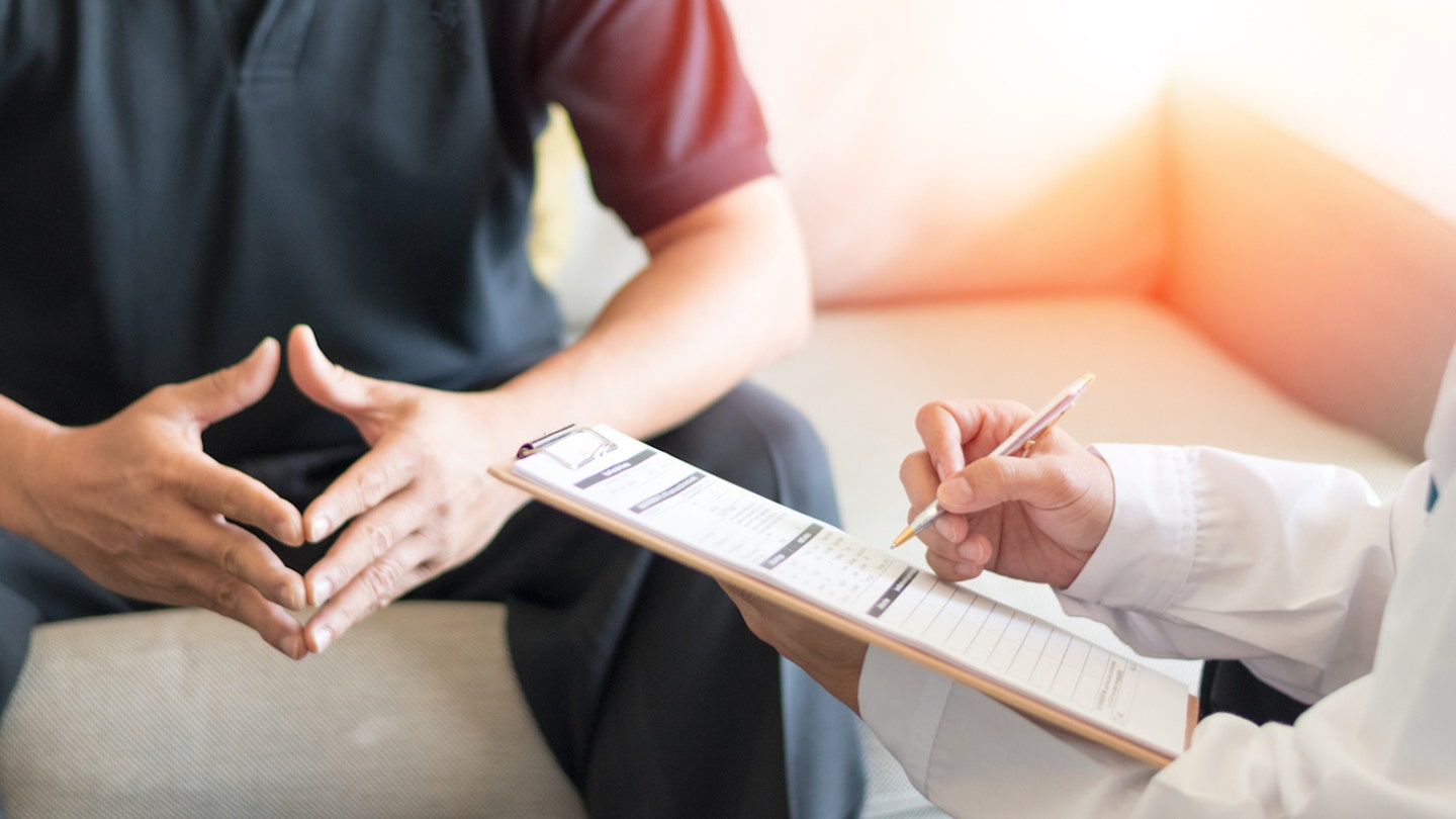 man at doctor
