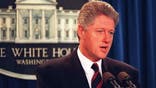 WASHINGTON, :  US President Bill Clinton speaks 27 July at a brief press conference to address the bomb blast that ripped through Atlanta's Olympic Centennial Park early 27 July, killing at least two and injuring 110. Clinton vowed that security forces would do everything necessary to ensure the safety of athletes at the 1996 Olympics.    AFP PHOTO Str. (Photo credit should read STRINGER/AFP via Getty Images)