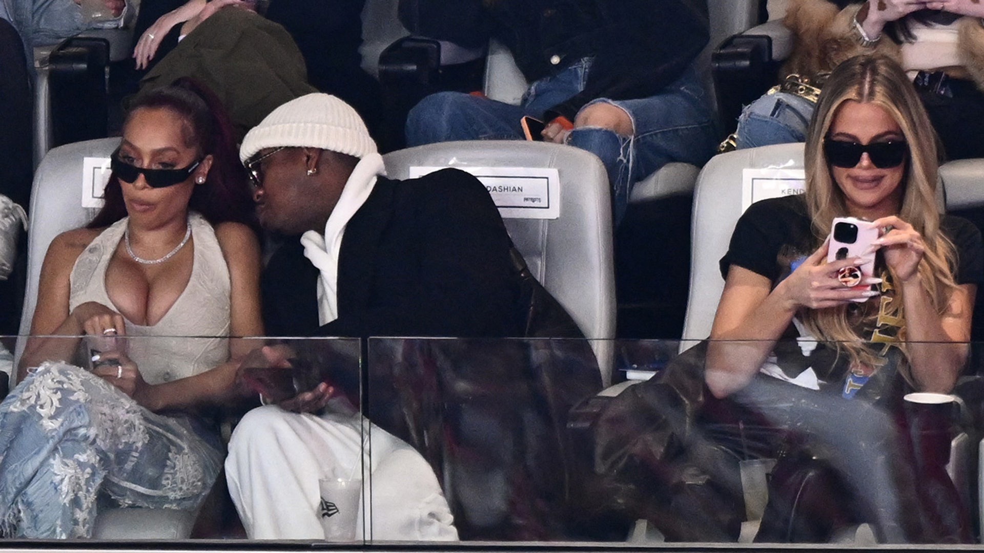 La La Anthony and Khloe Kardashian attend Super Bowl LVIII