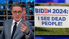 Colbert jokes Biden is 'so old' he can 'communicate with the dead' after deceased French president gaffe