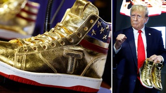 Trump kicks up ‘a lot of emotion’ during surprise visit to unveil his line of sneakers