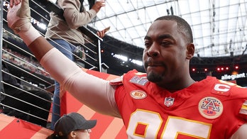 Chiefs' Chris Jones sheds tears during national anthem ahead of Super Bowl LVIII