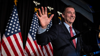 Pro-Palestinian protesters interrupt Democrat Tom Suozzi's victory speech after he wins congressional seat