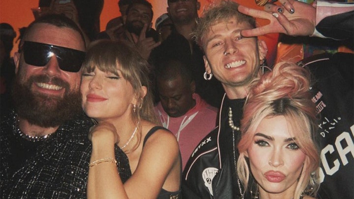 Machine Gun Kelly and Megan Fox walk the Grammy Awards red carpet together