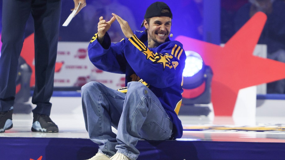Justin Bieber during the 2024 NHL All-Star