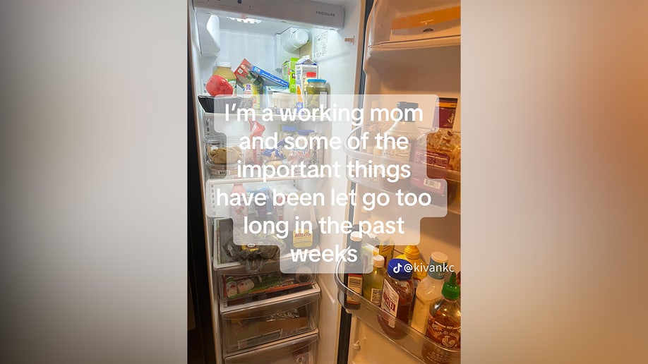 Katrina Ivan shows the inside of her fridge in a TikTok