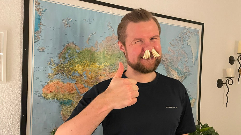 Man sets record for the 'most matches held in the nose': 'Didn't really hurt'
